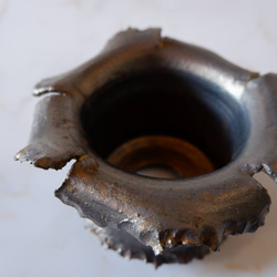 3.5号燻し金彩羽衣鉢780　塊根植物　多肉植物　盆栽　植木鉢　作家鉢　沖縄 4枚目の画像