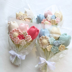 チューリップ デイジー 編み物 ブーケ 花束 卒業式 入学式 お祝い 卒園