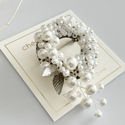 珍珠植物花環胸針/腕花 - 純白色 | 儀式 | 入場儀式 | 畢業典禮 | 各種場合 [補貨] 第3張的照片