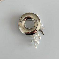 珍珠植物花環胸針/腕花 - 純白色 | 儀式 | 入場儀式 | 畢業典禮 | 各種場合 [補貨] 第4張的照片