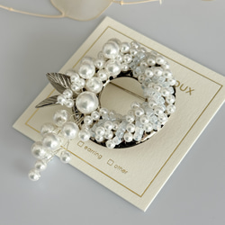 珍珠植物花環胸針/腕花 - 純白色 | 儀式 | 入場儀式 | 畢業典禮 | 各種場合 [補貨] 第2張的照片