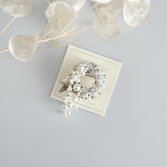 珍珠植物花環胸針/腕花 - 純白色 | 儀式 | 入場儀式 | 畢業典禮 | 各種場合 [補貨] 第6張的照片