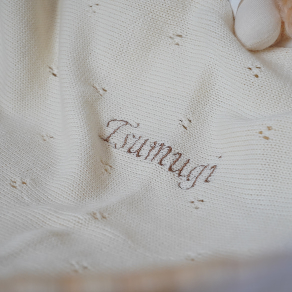 ❁お名前入りblanket❁　ブランケット　おくるみ　新生児　出産祝い　出産準備　ニューボーンフォト　刺繍　ニット　赤ち 5枚目の画像