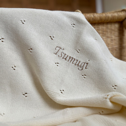 ❁お名前入りblanket❁　ブランケット　おくるみ　新生児　出産祝い　出産準備　ニューボーンフォト　刺繍　ニット　赤ち 3枚目の画像
