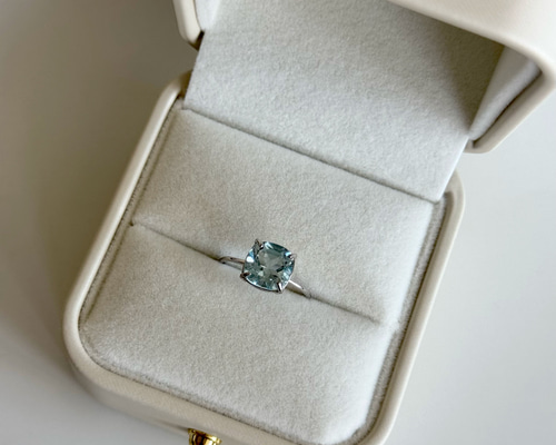 silver925/スカイブルートパーズリング/クッションカット/2.6ct