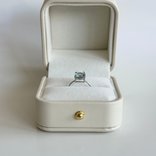 silver925/スカイブルートパーズリング/クッションカット/2.6ct