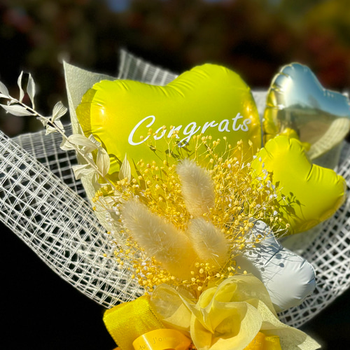 バルーンミニブーケイエロー 卒業式 卒園 発表会 お祝い 結婚