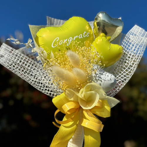バルーンミニブーケイエロー 卒業式 卒園 発表会 お祝い 結婚 バルーンミニブーケイエロー 卒業式 卒園 発表会 お祝い 結婚