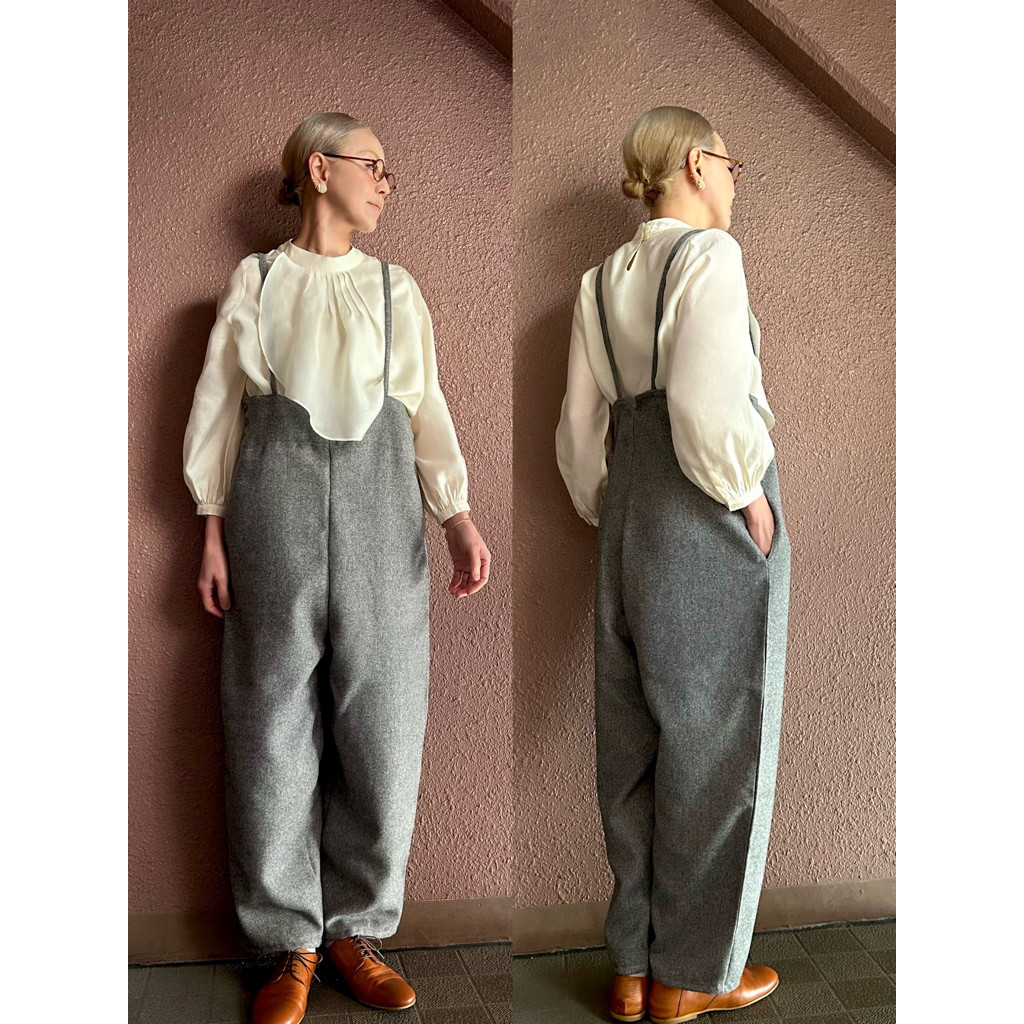 長さ選べる❣️RATA❤️絶妙抜け感シルエット❤️大人のダボっとサロペット❤️グレー❤️秋冬