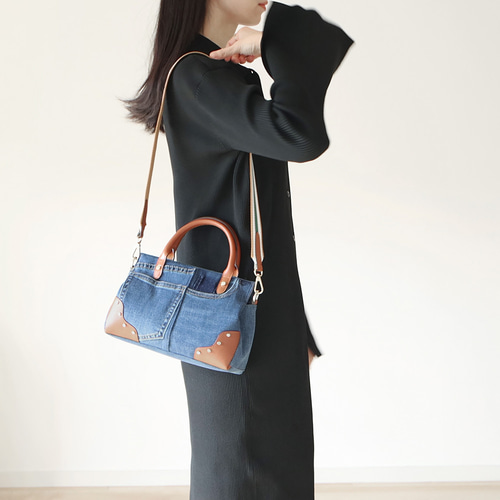 USEDデニムリメイク ボストンバッグ2way ショルダーバッグ デニムリメイク』2WAYバッグの作り方 “Denim Remake” How to make a