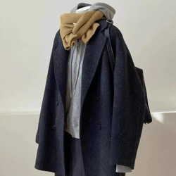 大人が着たいお洒落なウールコート イタリア製ウール100％チェック柄