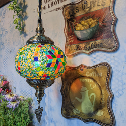 シーリングカバーつき浮雲ラムネヴィンテージガラスランプアンティーク