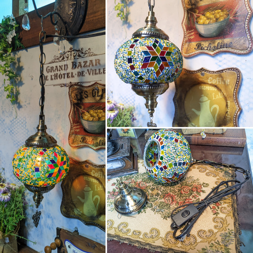 コンセント式 ペンダントランプ ハンギング式 吊り下げランプ ガラス