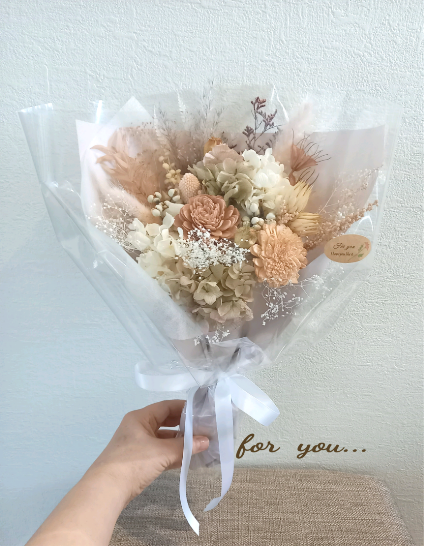 『再版』プリザーブドフラワーとドライフラワーの花束    ブーケ   スワッグ   花束贈呈  送別    ギフト