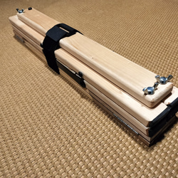 キャンプや車中泊などアウトドアで活躍！　天然木の折り畳み式カウンターテーブル　サイズS　 4枚目の画像