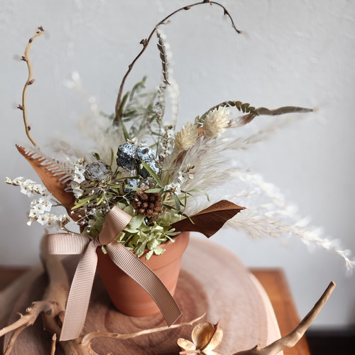 ナチュラルドライフラワーのお祝い花S パンパスグラス 開店祝い 周年