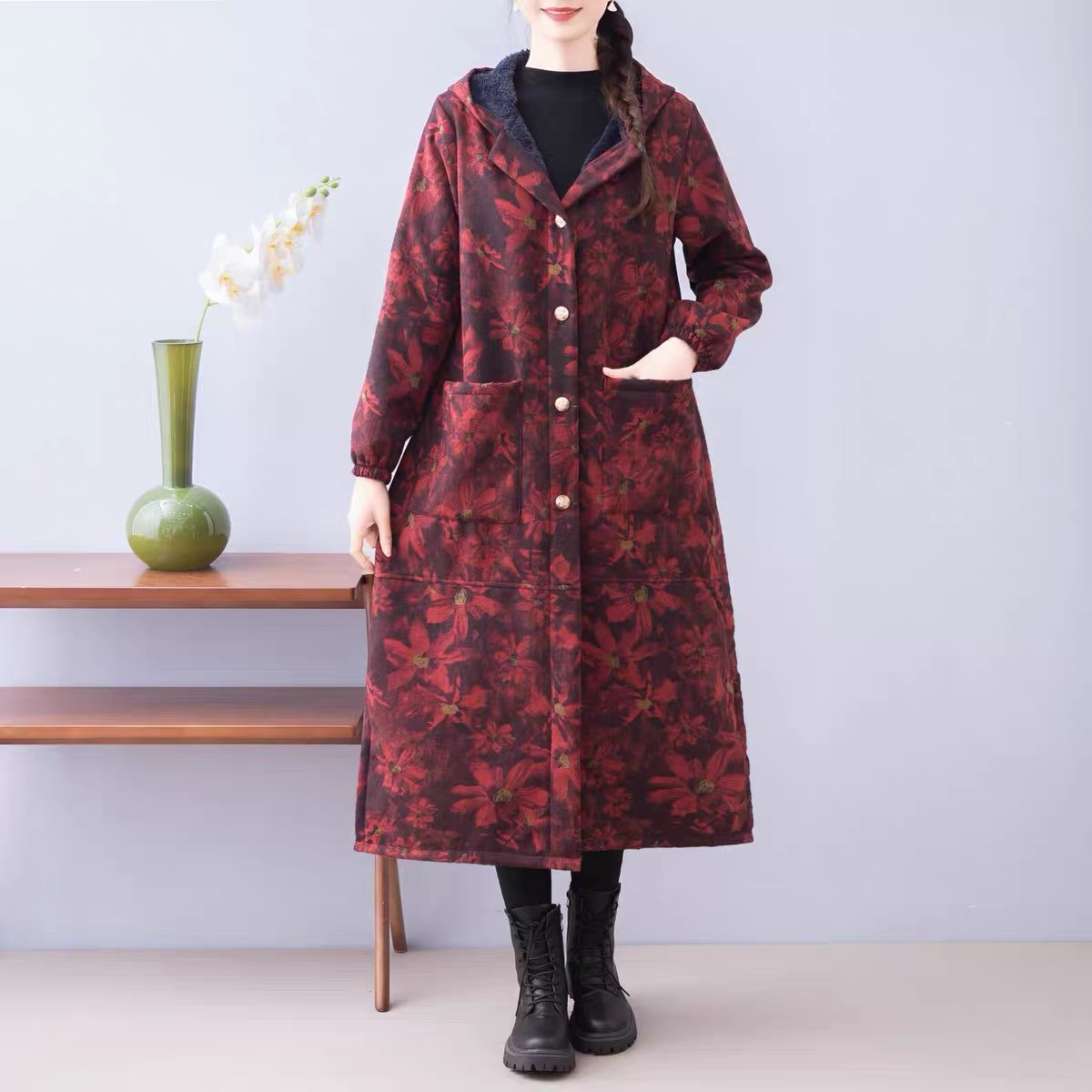 コート、春秋、秋冬、レディース、 ゆったり、長袖、裏起毛、コットンリネン 7,884円