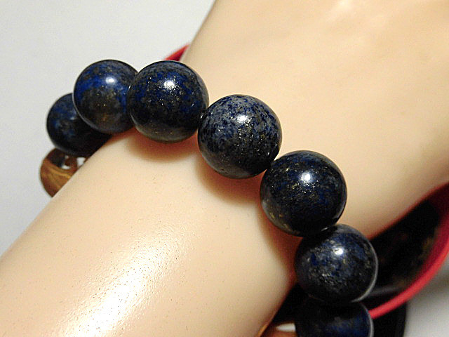 天然石 水晶七福神+ラピスラズリブレスレット 内周18.0cm 　　250720063