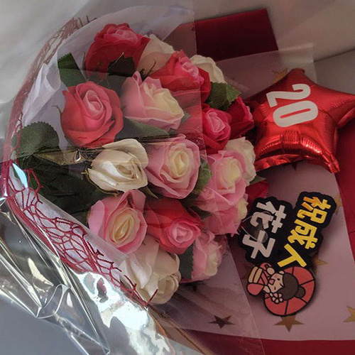 成人式 花 成人祝い 花束 お祝い ソープフラワー 花束 薔薇 20本 成人