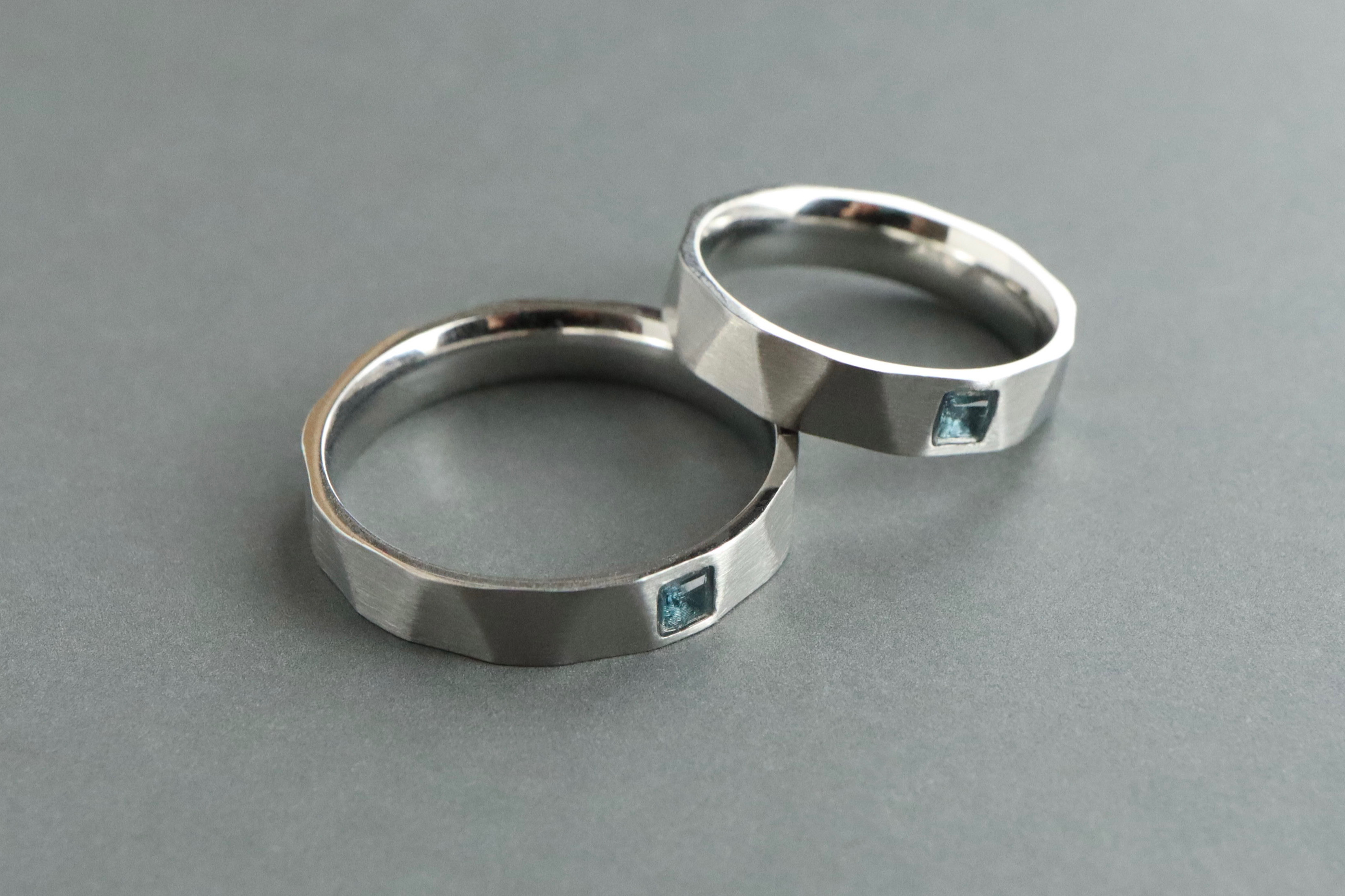 刻印♦︎天然石が選べるペアリング♦︎セミオーダー♦︎天然石♦誕生石♦サージカルステンレス【kotobuki】