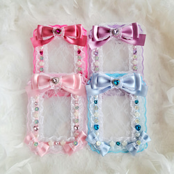 ブロマイドケース 硬質ケース 推し活リボン 推し色リボン アイドル写真