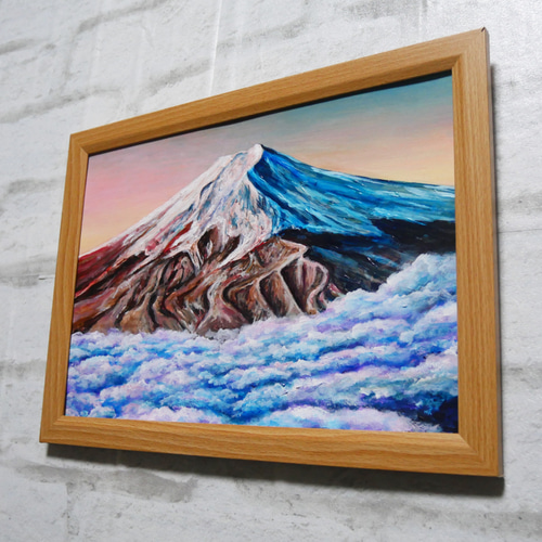 油絵 油彩 油彩画 絵 絵画 【朝の富士山】 油絵 油彩 油彩画 絵画 絵【桜の富士山】 | HIROSHI1990