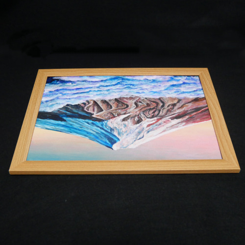 油絵 油彩 油彩画 絵 絵画 【雲海の朝焼けに染まる富士山】 絵画