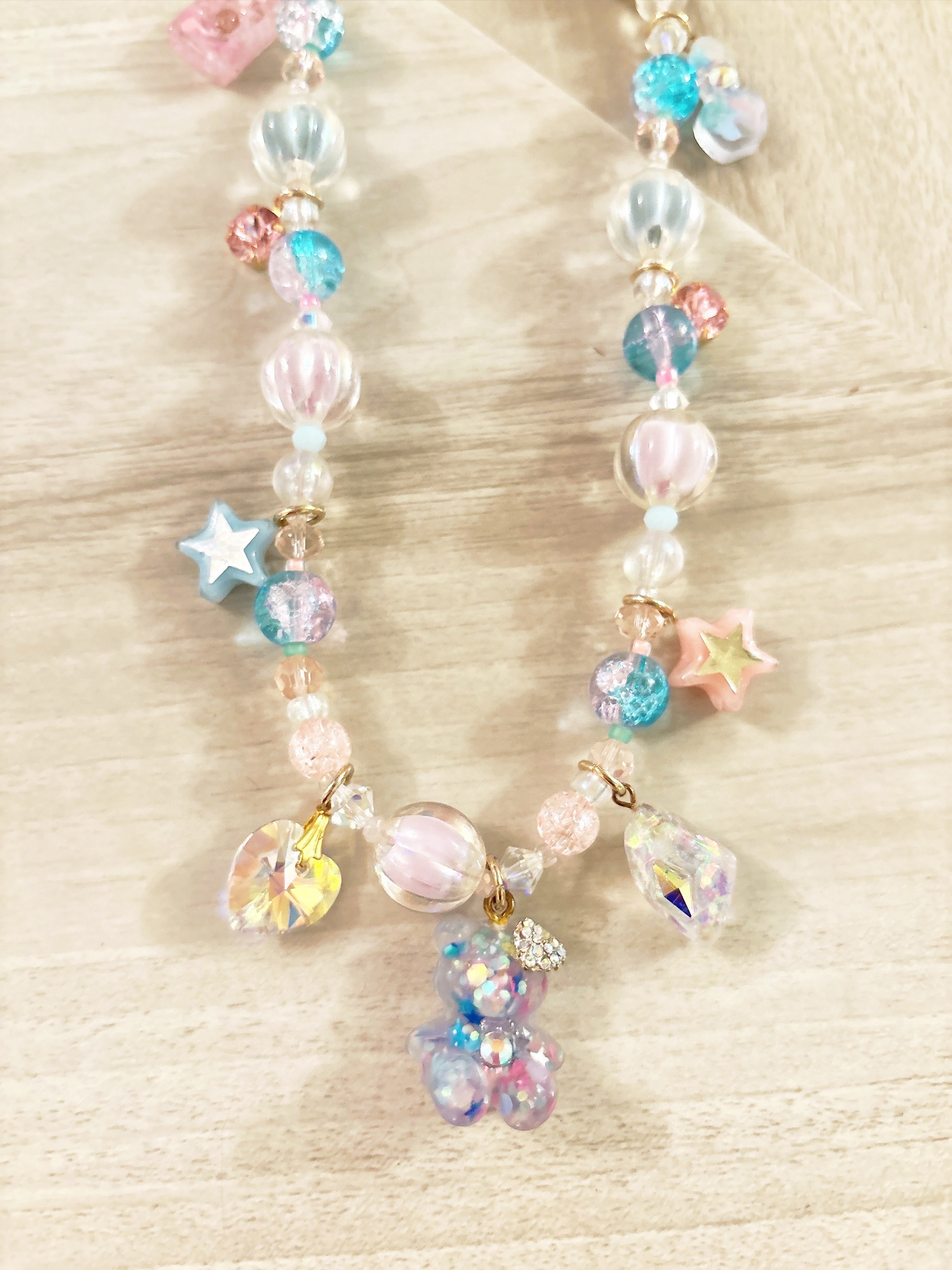 ロングネックレス ブルーピンクベアー 17,608円