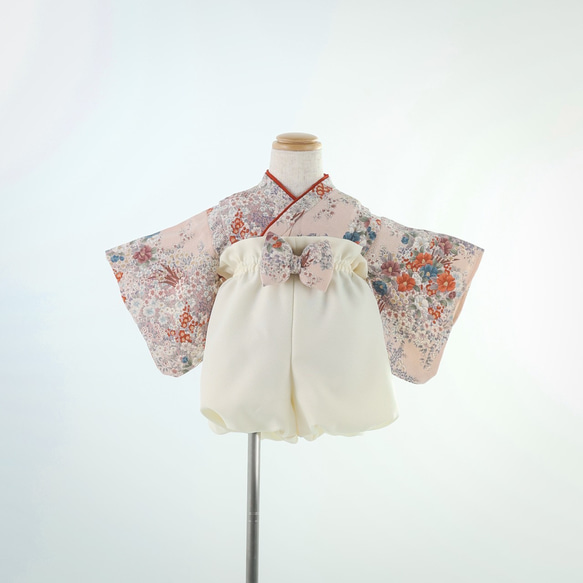 3着限定】正絹着物リメイク、ふんわりバルーンパンツのベビー袴 ピンク