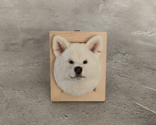 羊毛フェルト　フレーム飾り　犬 虎毛の秋田犬さんミニフレーム〈25014〉 羊毛フェルト 羊毛