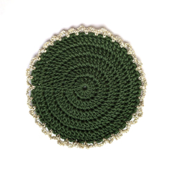 ティータイムを華やかに♪ラメ糸フリルのコースター 6枚目の画像