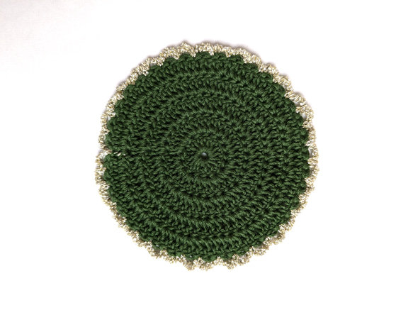 ティータイムを華やかに♪ラメ糸フリルのコースター 7枚目の画像