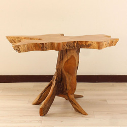 在庫処分セール】サイドテーブル 木製 チーク材 原木 切り株 根っこ 再
