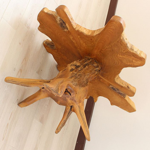 週末セールヴィンテージ　お花の形の折り畳みサイドテーブル　チーク 週末セールヴィンテージ お花の形の折り畳みサイドテーブル