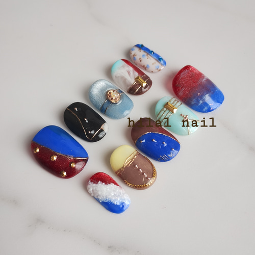 ミュージカル ネイル《オプション込み》 推し活 ネイルチップ 短め レ