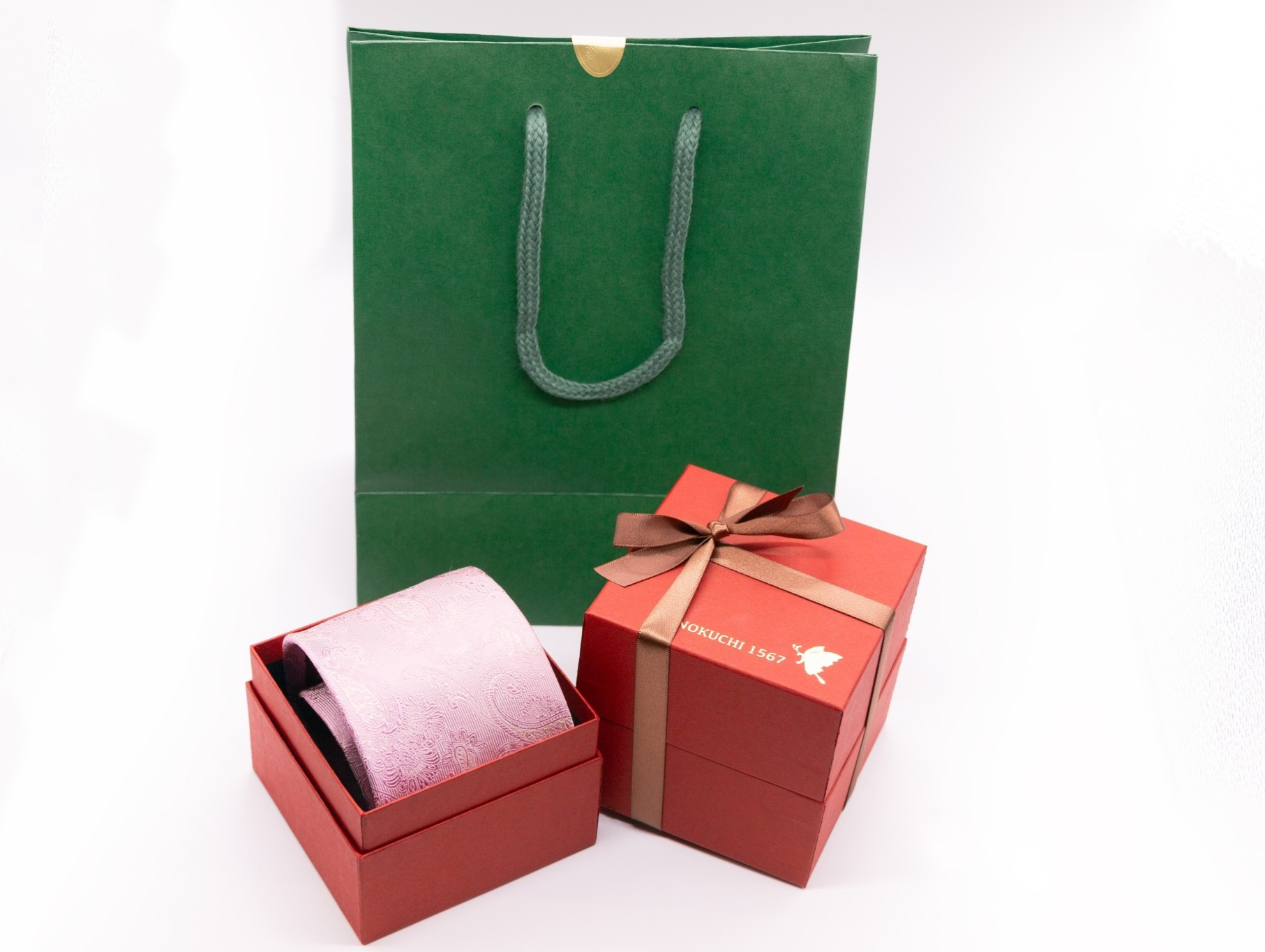 シルクネクタイ　ネコ柄　エンジ　ギフト　ネーム刺繍　INOKUCHI1567　イノクチ　高級ネクタイ