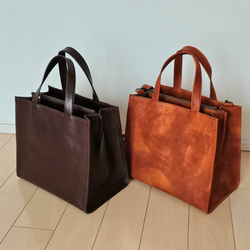 ON THE BAG 姫路レザー 手提げトートバッグネイビー