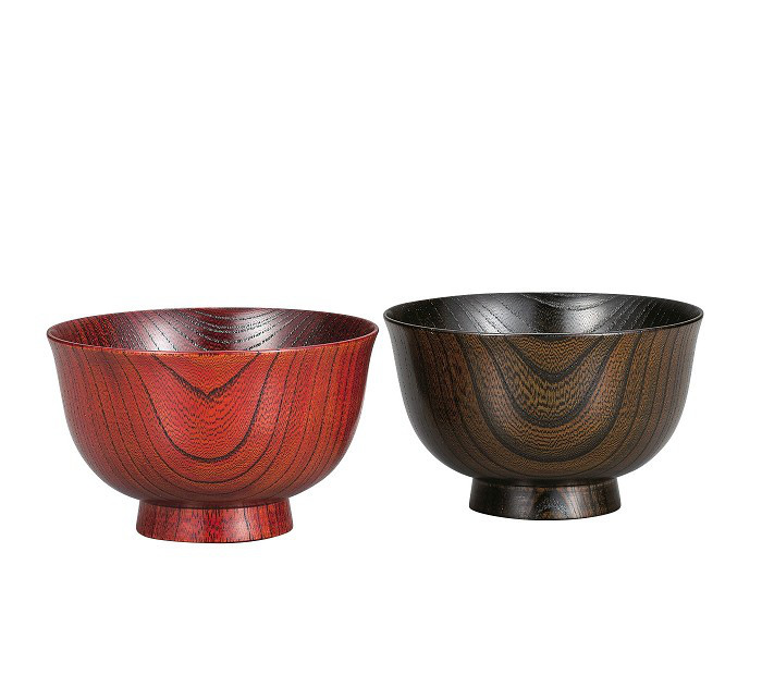 汁椀　欅　赤拭漆　黒拭漆　1P