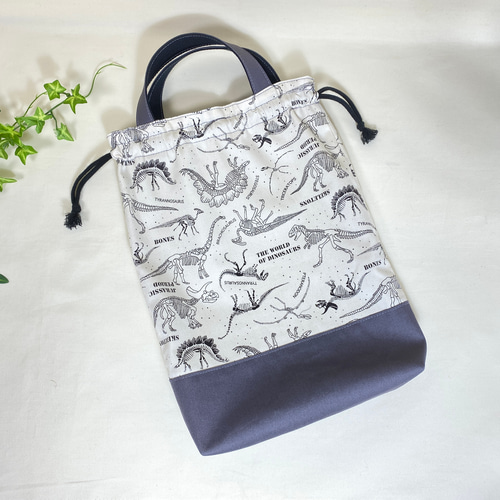 送料無料】 恐竜柄 ダイナソー柄 レッスンバッグ 上履き入れ お着替え