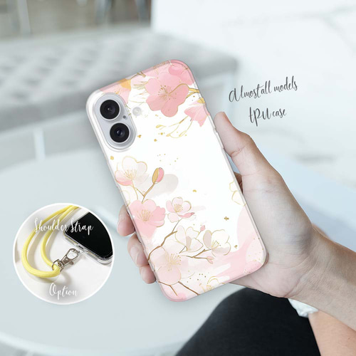 iPhone16e/Pixel9/iPhone16Pro 花柄 全機種対応☆TPUケース フラワー 