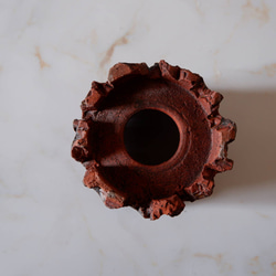 3号透し高台赤鉢797　塊根植物　多肉植物　盆栽　植木鉢　作家鉢　沖縄 7枚目の画像