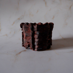 3号透し高台赤鉢797　塊根植物　多肉植物　盆栽　植木鉢　作家鉢　沖縄 3枚目の画像