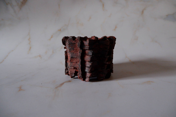 3号透し高台赤鉢797　塊根植物　多肉植物　盆栽　植木鉢　作家鉢　沖縄 3枚目の画像