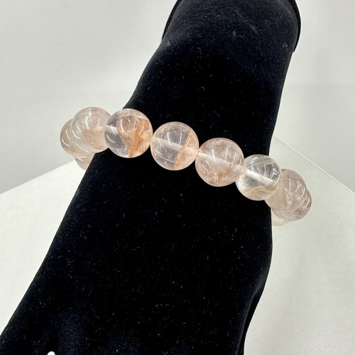 マニカラン水晶 ブレスレット(ピンク) 14.0mm〈MB8187〉鑑別書付き