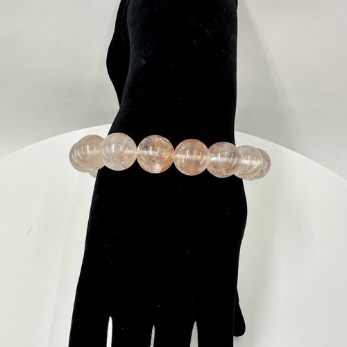 マニカラン水晶 ブレスレット(ピンク) 14.0mm〈MB8187〉鑑別書付き