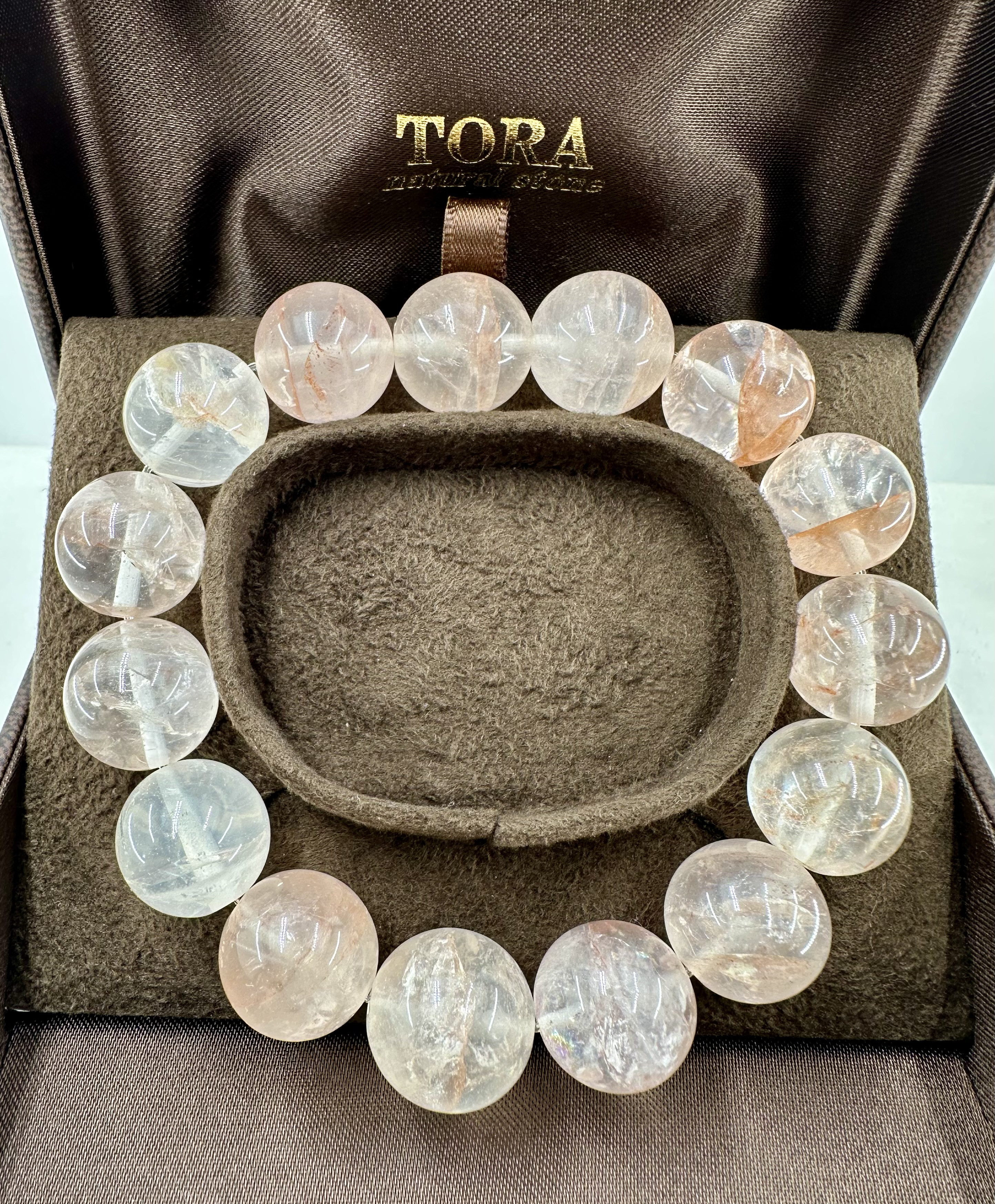 マニカラン水晶 ブレスレット(ピンク) 14.0mm〈MB8187〉鑑別書付き