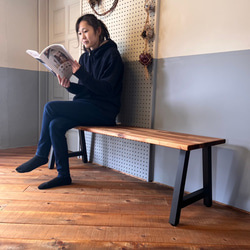 アカシアのロングベンチ 1400×400×420mm ソファ・ベンチ 魔法の家具