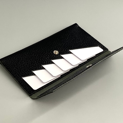 VEIL スリットカードウォレット カードケース ブラック 手縫い 本革