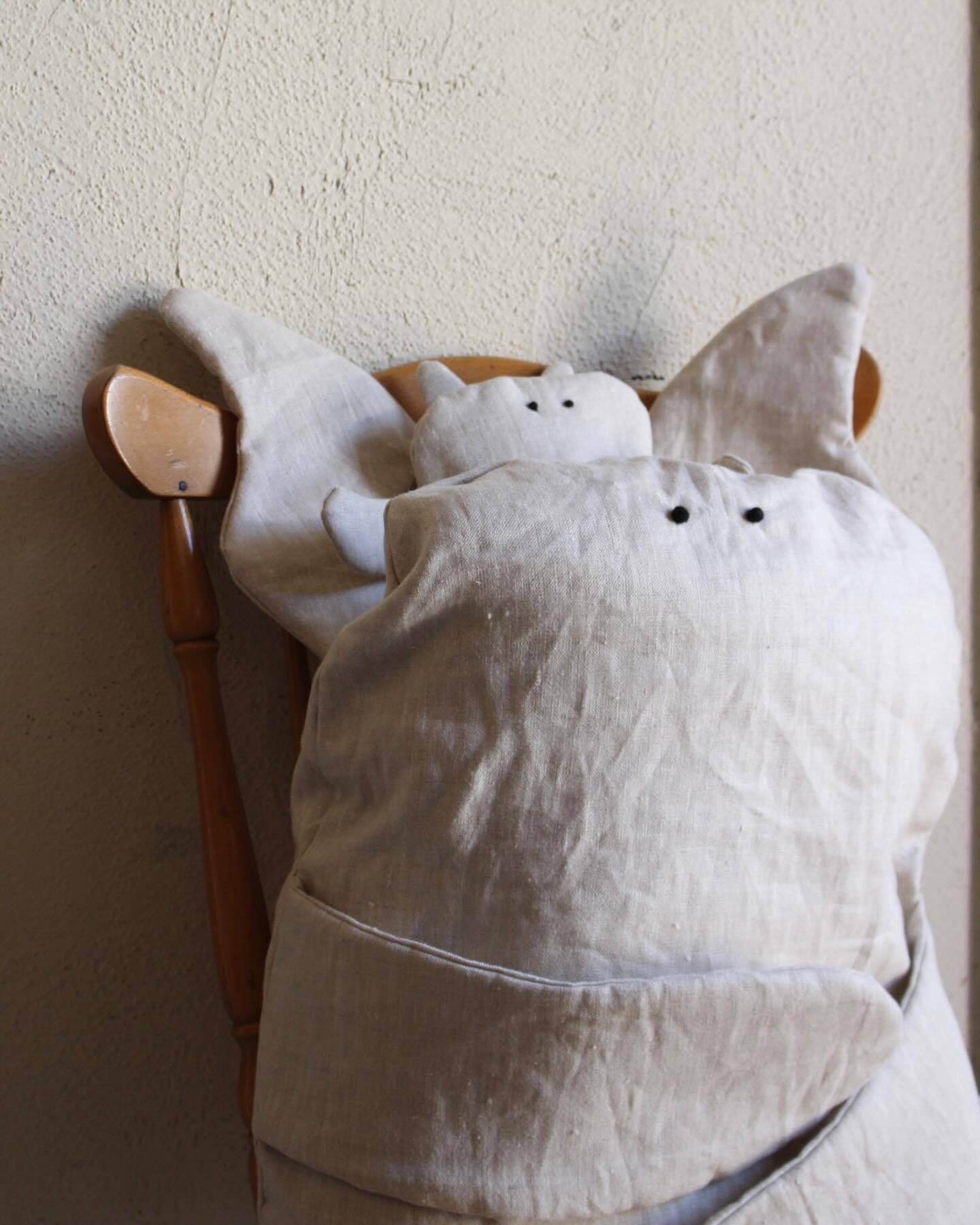 つぶらな目の天使 リネン100% ✳︎枕カバー✳︎クッションカバー