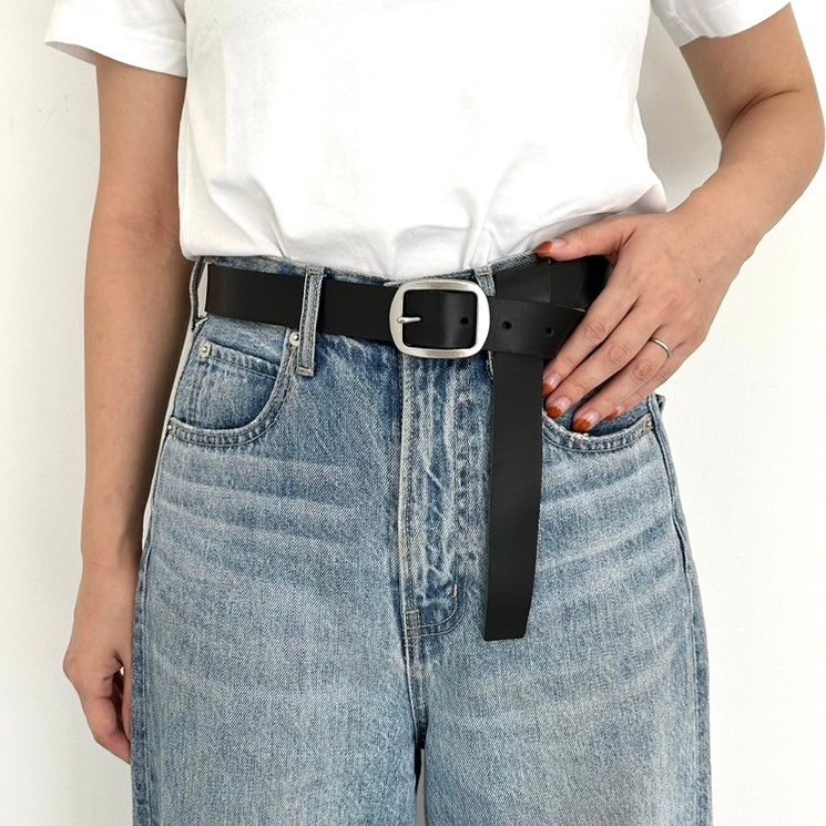 [WINTER SALE] Nabel×hiros23コラボ　オイルレザーベルト　ブラック